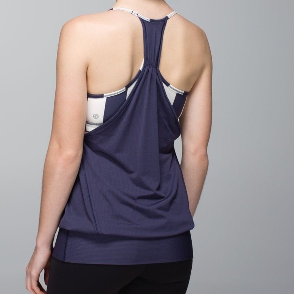 Y2K 2014 Lululemon No Limits Tank Striped Tank Top 6 Gym Activewear Yoga 2000s